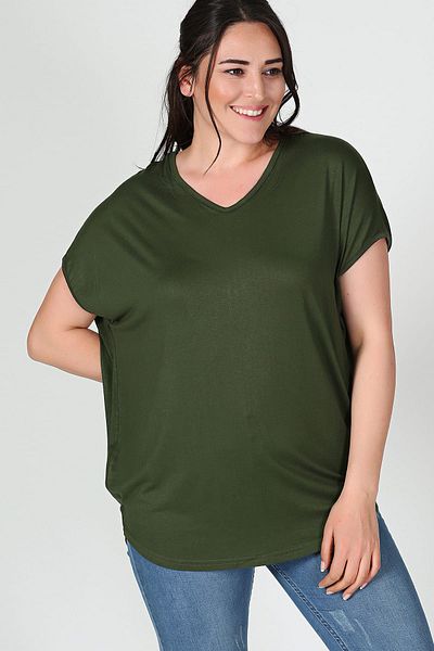 Moda Cazibe Γυναικεία πλάτη σταυρωτή κοντομάνικη μπλούζα M9145