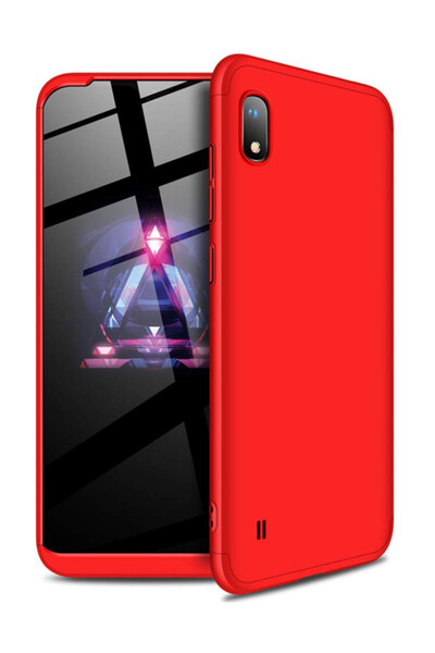 Microsonic Samsung Galaxy A10 Kılıf Double Dip 360 Protective Kırmızı
