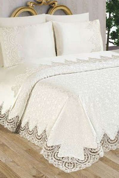 Halıstores Lace Double Pique Set Sultan Cream
