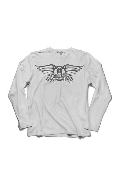 Kendim Seçtim Tricou cu mânecă lungă Aerosmith Steven Tyler Black On Black Wings 3 pentru bărbați
