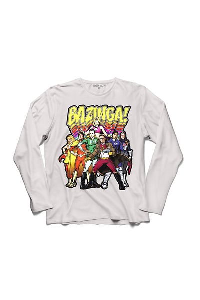 Kendim Seçtim تي شيرت Bazinga Joke The Big Bang Theory شيلدون كوبر بأكمام طويلة