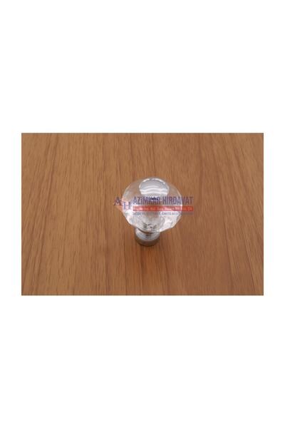 Azimkar Hırdavat KRİSTAL TAŞLI DÜĞME KULP TEK DELİKLİ KROM MOBİLYA DOLAP