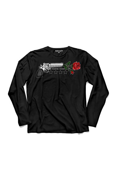 Kendim Seçtim Guns N And Roses Gun Rose And Blood Gun Pištolj Majica dugih ru...