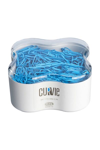 Mas Curvie Colored Paper Clip 500 Pieces Blue