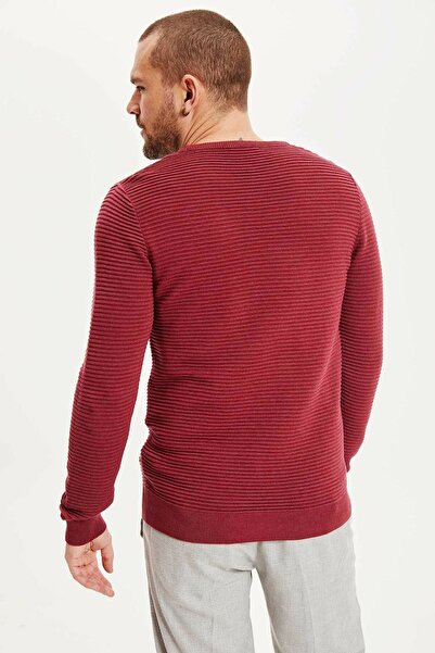 DeFacto Men's Claret Red Slim Fit Knitwear Sweater L0033AZ19AU