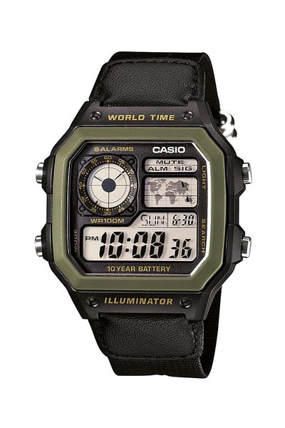 Casio ساعة يد رجالية AE-1200WHB-1B - تصميم أنيق وعملي