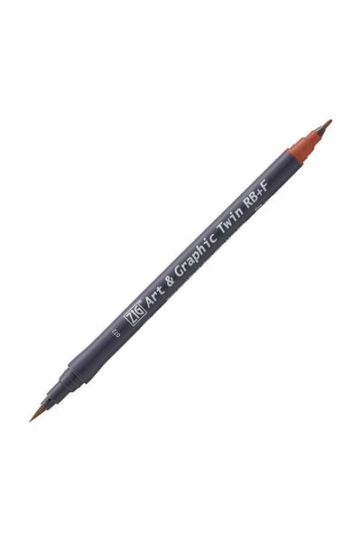 Zig Art&Graphic Twin Rb+F Double Ended Drawing Pen 072 Brown