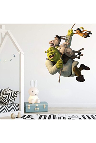 Sticker Sepetim Shrek ve Arkadaşları Çocuk Odası Dekoratif Duvar Sticker