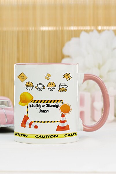 Hediyelen كوب خبير الصحة والسلامة في العمل باللون الوردي