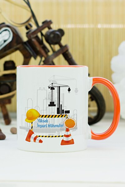 Hediyelen High Construction Engineer Mug Orange