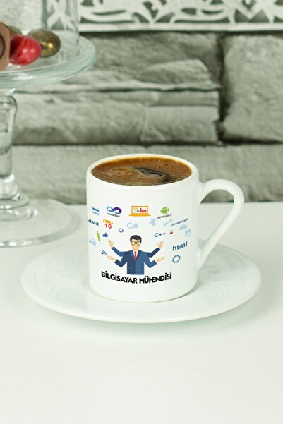 Hediyelen فنجان قهوة تركي مهندس كمبيوتر أبيض