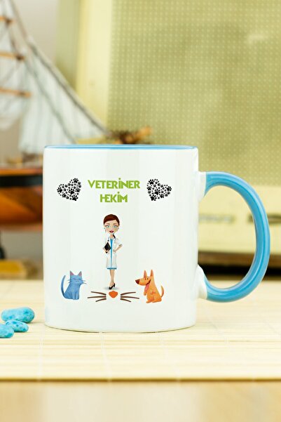 Hediyelen كوب طبيب بيطري باللون الأزرق