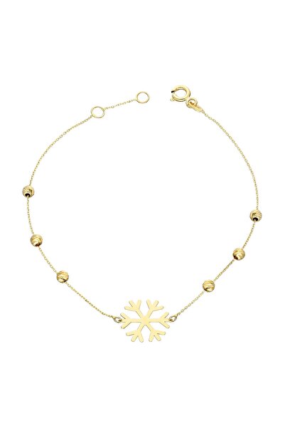 Glorria Kadın Altın Dorika Kar Tanesi Bileklik SV0130