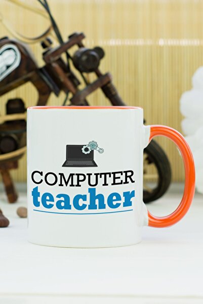 Hediyelen كوب مدرس الكمبيوتر باللون البرتقالي