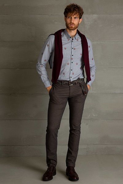 Pierre Cardin Γκρι Slim Fit πουκάμισο