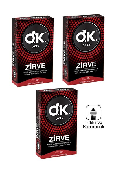 Okey Zirve Tırtıklı ve Kabartmalı Prezervatif 3 Adet 10'lu
