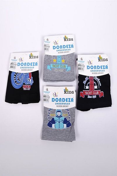 Dondeza Boy's Multi Color Patterned 3 Pack 100% Cotton Boxers