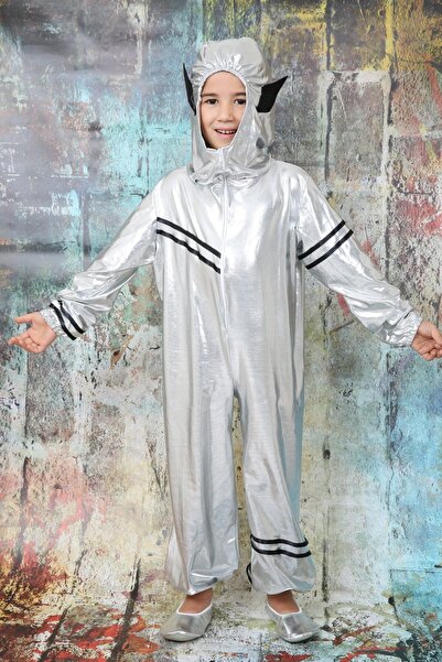 Annee Bakk Erkek Çocuk Gümüş Uzaylı Kostümü