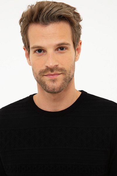 Pierre Cardin Мъжки черен тесен пуловер G021GL0TK.000867165