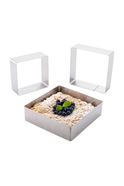 Nar kalıp Square Cake Mold Set of 3 Depth 5 cm