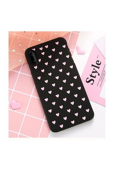 Ally Mobile İphone X Xs Çoklu Kalp Premium Pc Kılıf SİYAH