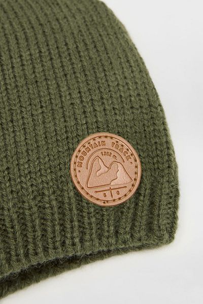 MANGO Kids Khakifarbene dicke Strickmütze für Jungen53083740