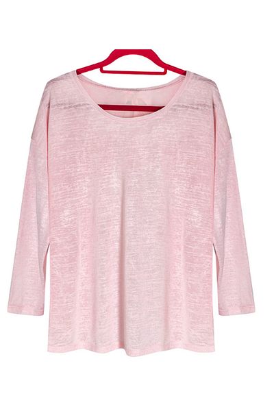 English Home Top de pijama cu mânecă lungă tricotat Nicole roz - Mărimea M