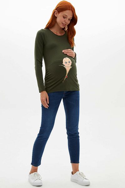 DeFacto Top de maternitate Slim Fit de culoare kaki - imprimat