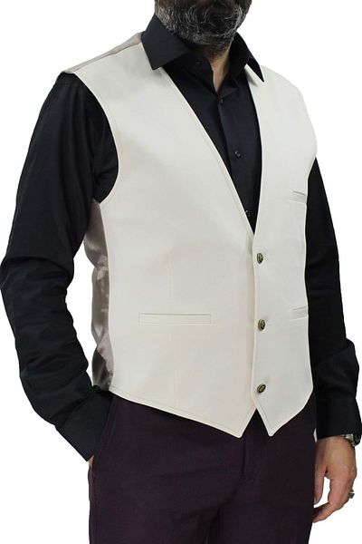 MENTOR REGALO Γιλέκο V-Neck Slim Fit Sports Model Cream 50238