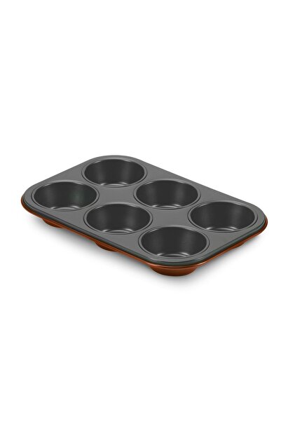 Aryıldız قالب مافن من الجرانيت البرتقالي مكون من 6 قطع