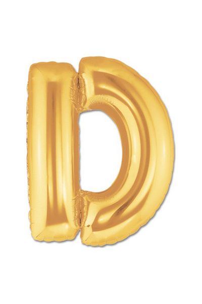 Parti dolabı Letter Foil Balloon Letter D Large Size Balloon Golden Yellow / Dore 100CM