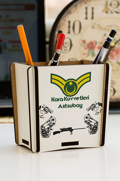 Hediyelen Black Force NCO Pen Holder