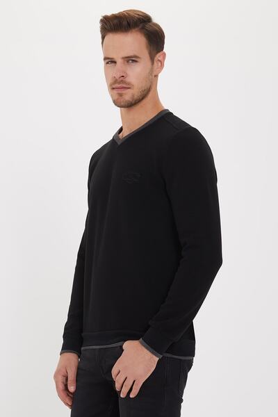 Lee Cooper Мъжки суичър Newdwade V-образно деколте черен 201 LCM241028