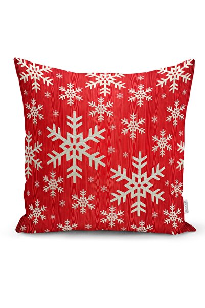 Realhomes Çift Taraflı Beyaz Kar Taneleri Motifli Dijital Baskılı Dekoratif S...