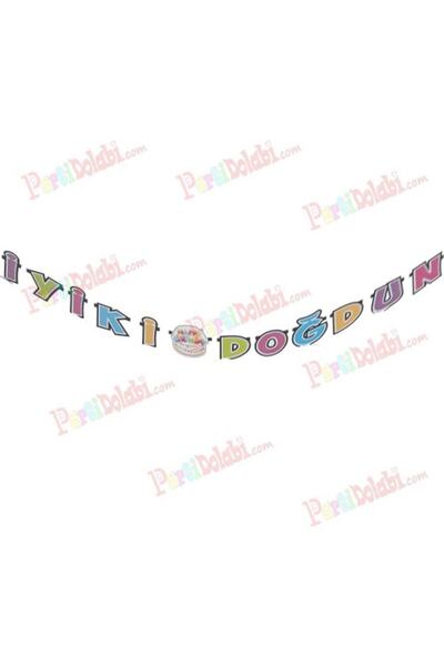 Parti dolabı Rengarenk Uzun Doğum Günü Parti Yazısı İyi ki doğdun Süs Pd3111
