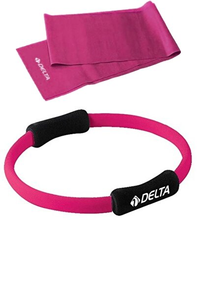 Delta Pilates Egzersiz Çemberi, 120x15 Cm Jimnastik Pilates Bandı Lastiği 2lİ Plates Seti