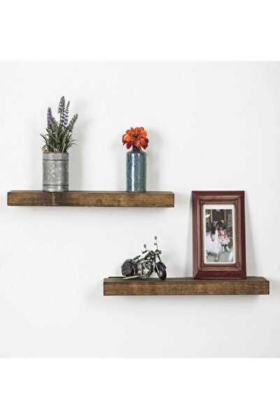 Karaköse Ahşap Çam Masif Ahşap 2li Dekoratif Duvar Rafı Kitaplık Raf Çiçeklik...