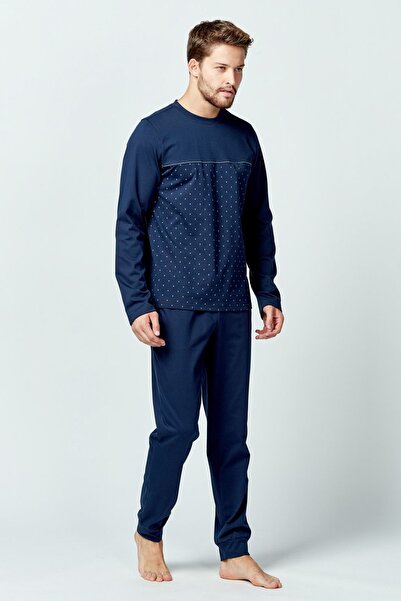 Relax Mode Erkek Lacivert Pijama Takım-10061