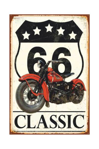 Hayat Poster Route 66 2030019 - Κλασική ρετρό ξύλινη αφίσα κινητήρα