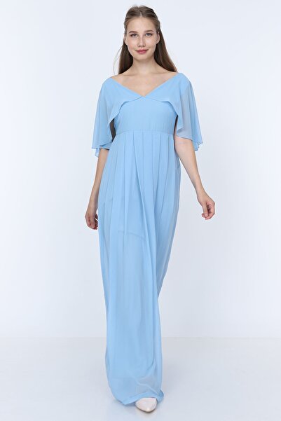 MODA LABİO Kadın Bebe Mavi Melek Kol Elbise ML020300X