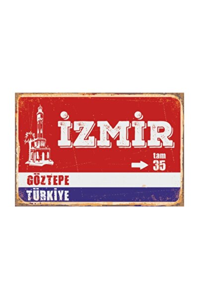 Hayat Poster Ρετρό vintage ξύλινη αφίσα Izmir Göztepe