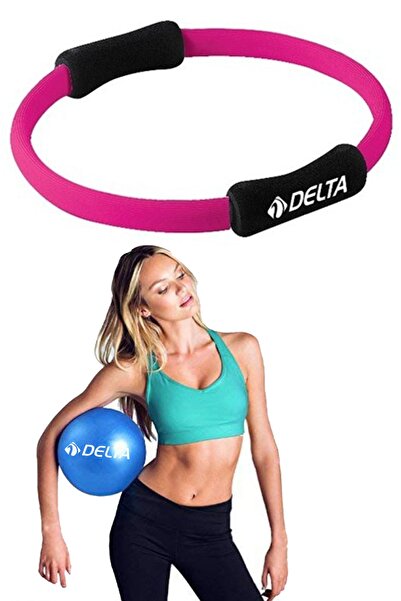 Delta Pilates Egzersiz Çemberi, 20 Cm Mini Pilates Topu Over Ball Plates Seti
