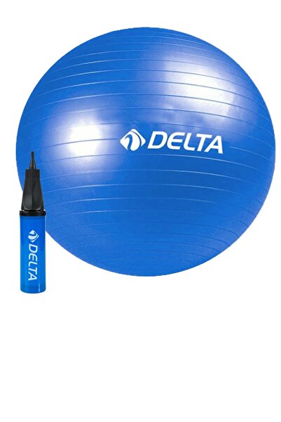 Delta 55 Cm Pilates Topu Şişirme Pompası Seti Egzersiz Topu 55Cm Plates Seti Turkuaz