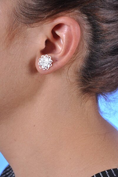 Midyat Nurtaş Gümüş Kadın Çiçek Model Elişçiliği Telkari Gümüş Küpe MNG201013576