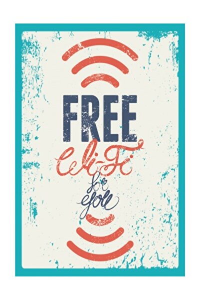 Hayat Poster Ρετρό vintage ξύλινη αφίσα - Δωρεάν Wi-Fi