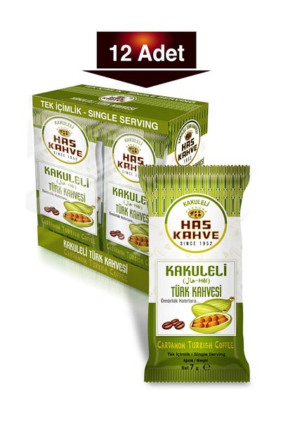 Has Kahve Has Single Drink Turkish Coffee with Cardamom 12 pcs * 7 gr