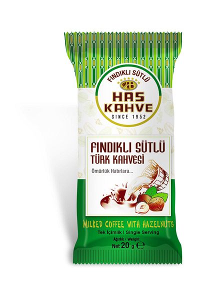 Has Kahve Has Single Drink Hazelnut Milk Turkish Coffee 12 pcs * 20 gr