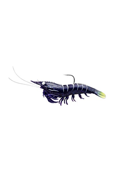 Rigged Shrimp Sinking Sahte Yemi BLACK TIGER 75MM / 4LU