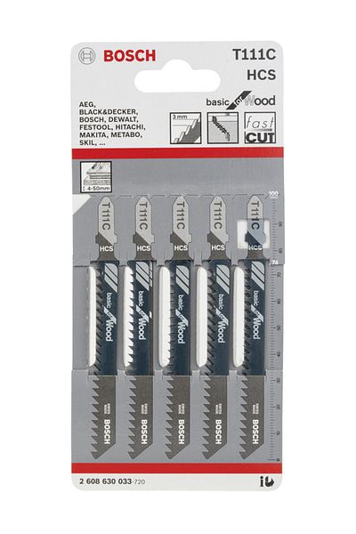 Bosch T 111 C Basic - 5-piece Wood Jig Saw Blade