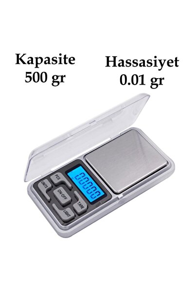 Buffer Dijital Hassas Elektronik Kuyumcu Cep Terazi Tartı 500 Gr 0.1 Gr